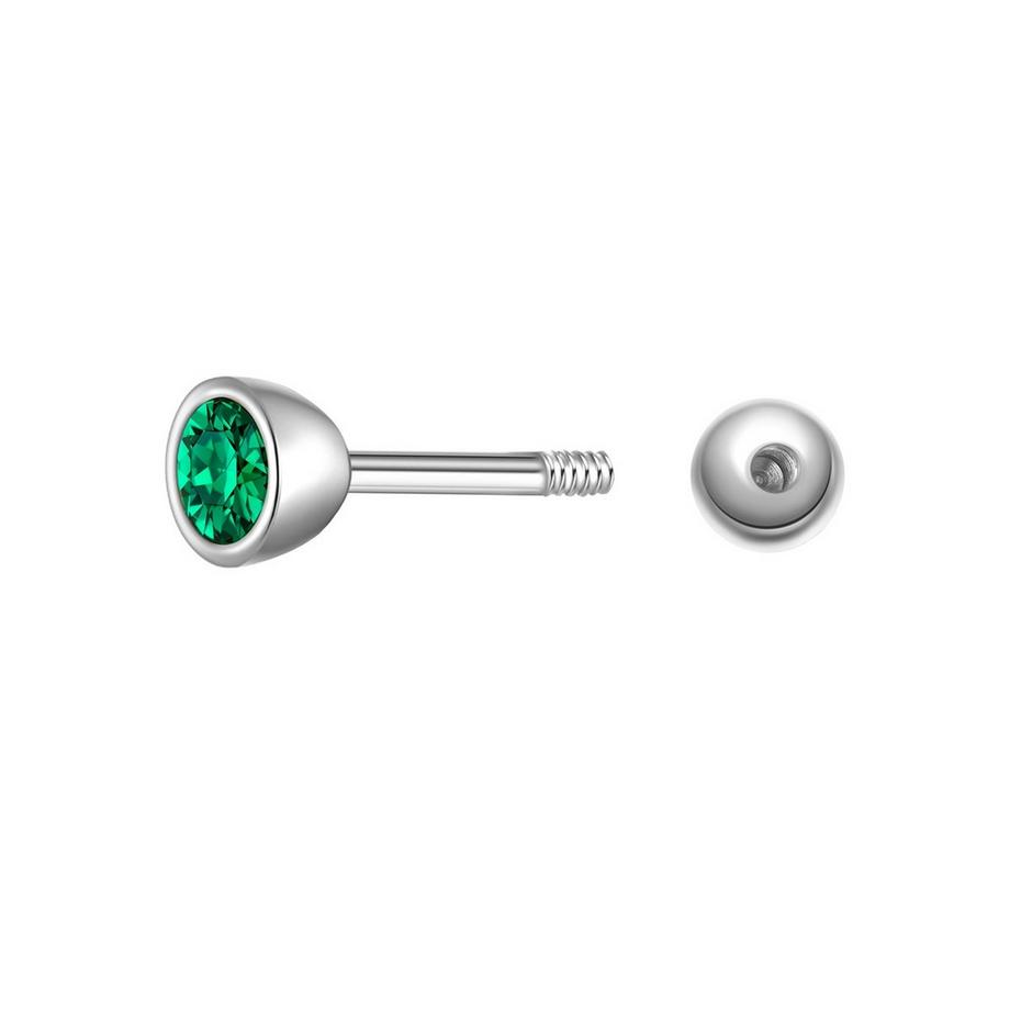 Glanzstücke München  Piercing Geburtsstein Sterling Silber Zirkonia 