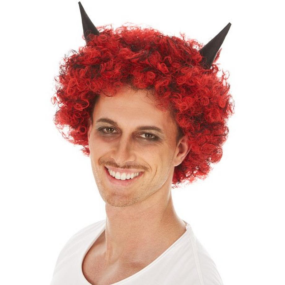 Tectake  Perruque de Diable cheveux courts 