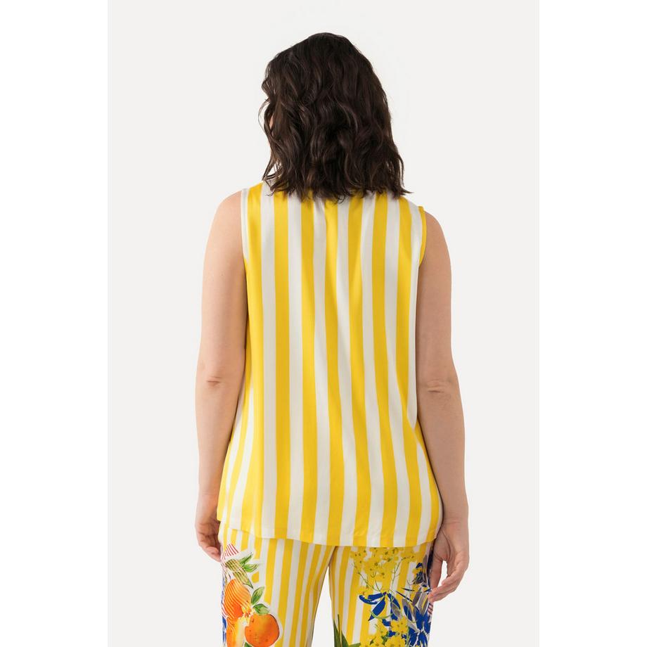 Ulla Popken Satin A-Linie Ärmelloses Blusentop  