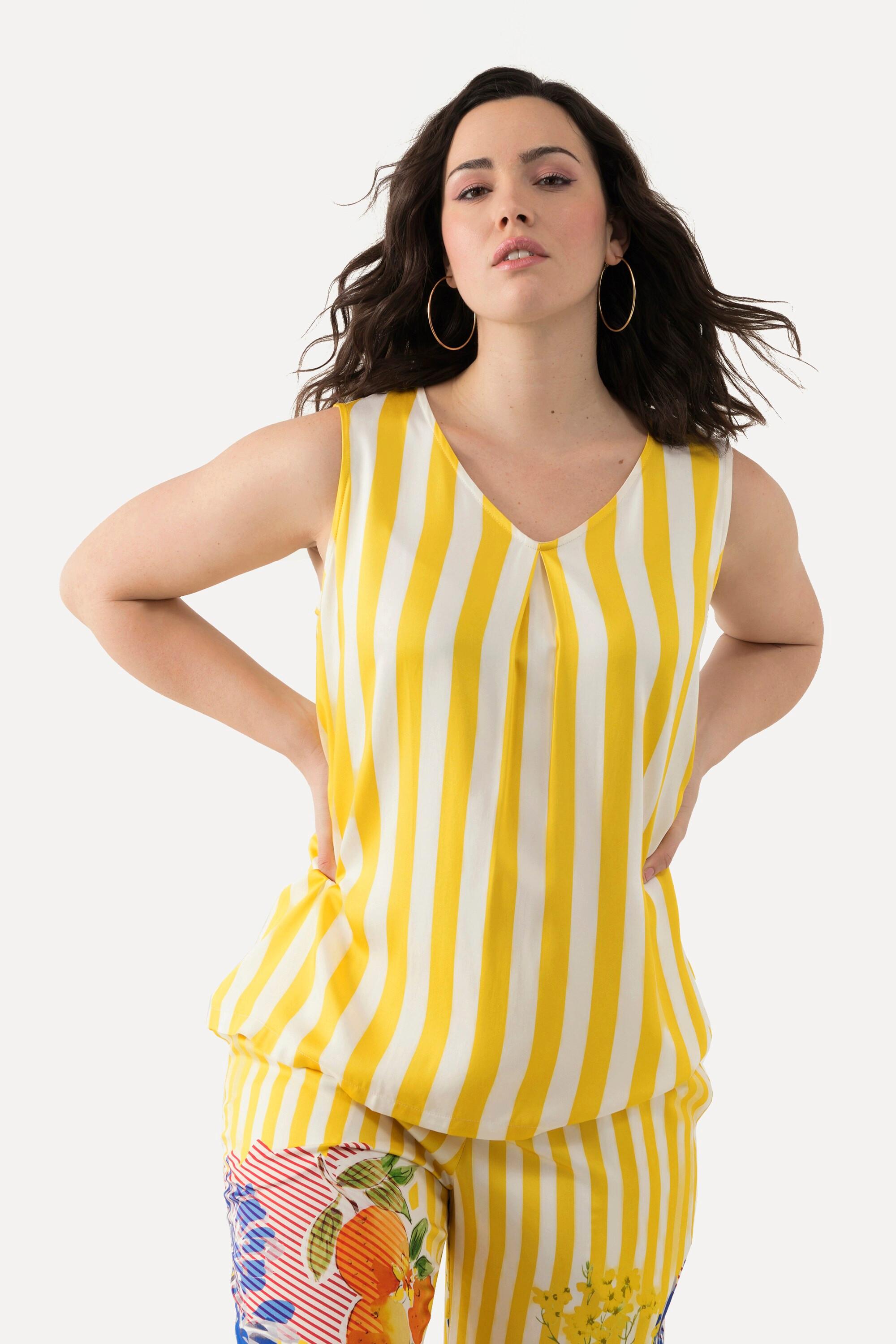 Ulla Popken Blouse en Satin Coupe A Sans Manches  