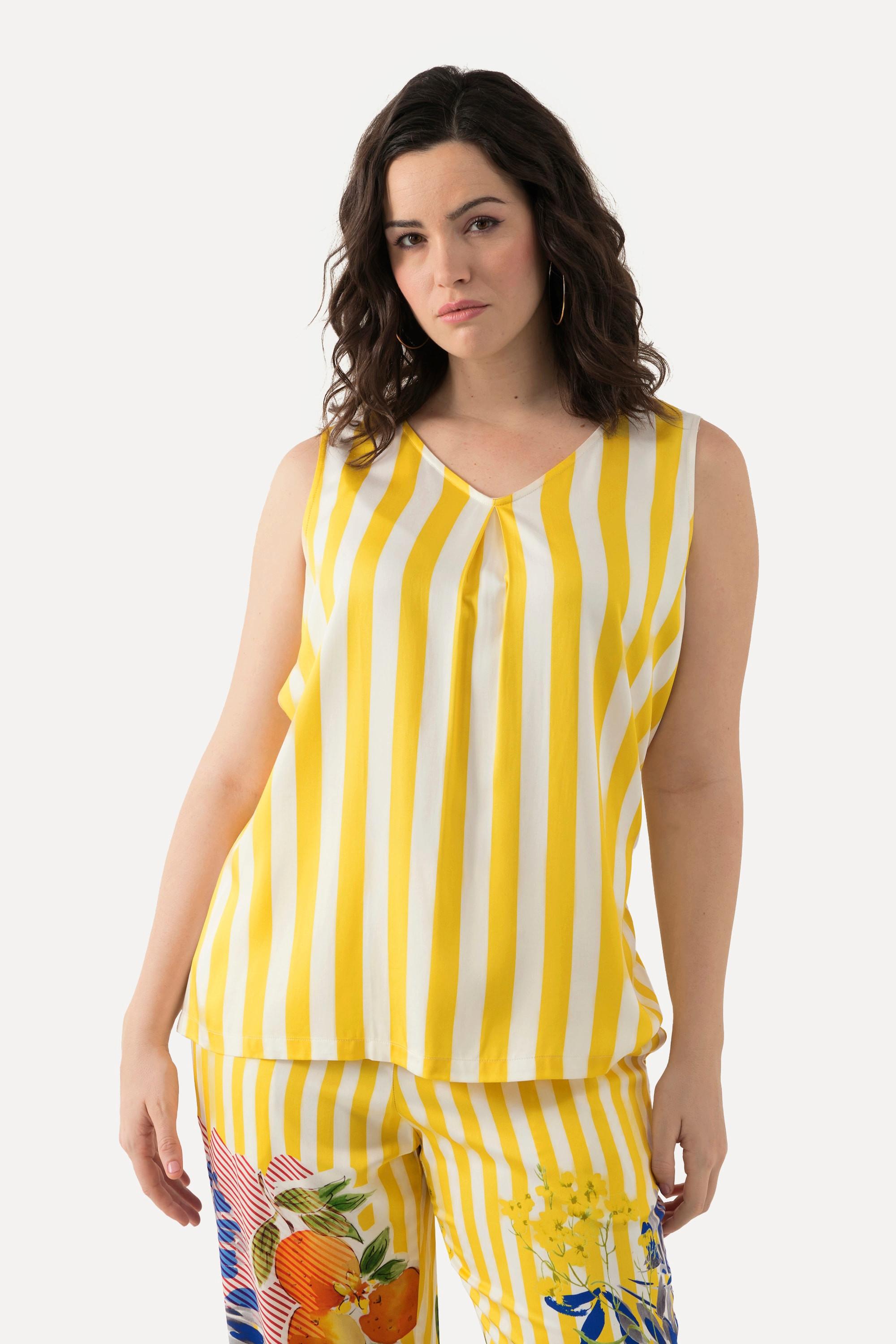 Ulla Popken Blouse en Satin Coupe A Sans Manches  