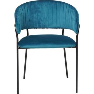 mutoni Chaise velours turquoise noir  