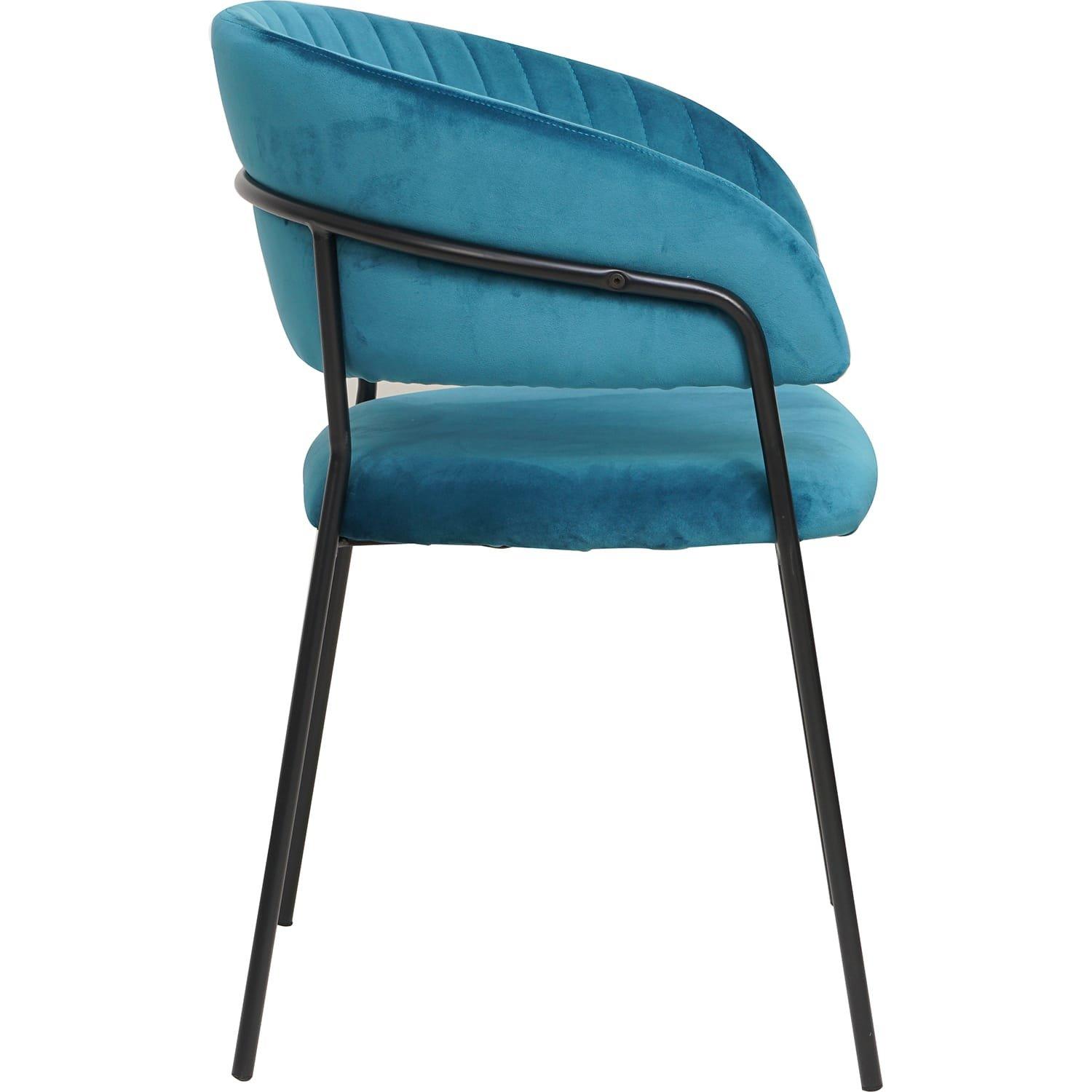 mutoni Chaise velours turquoise noir  