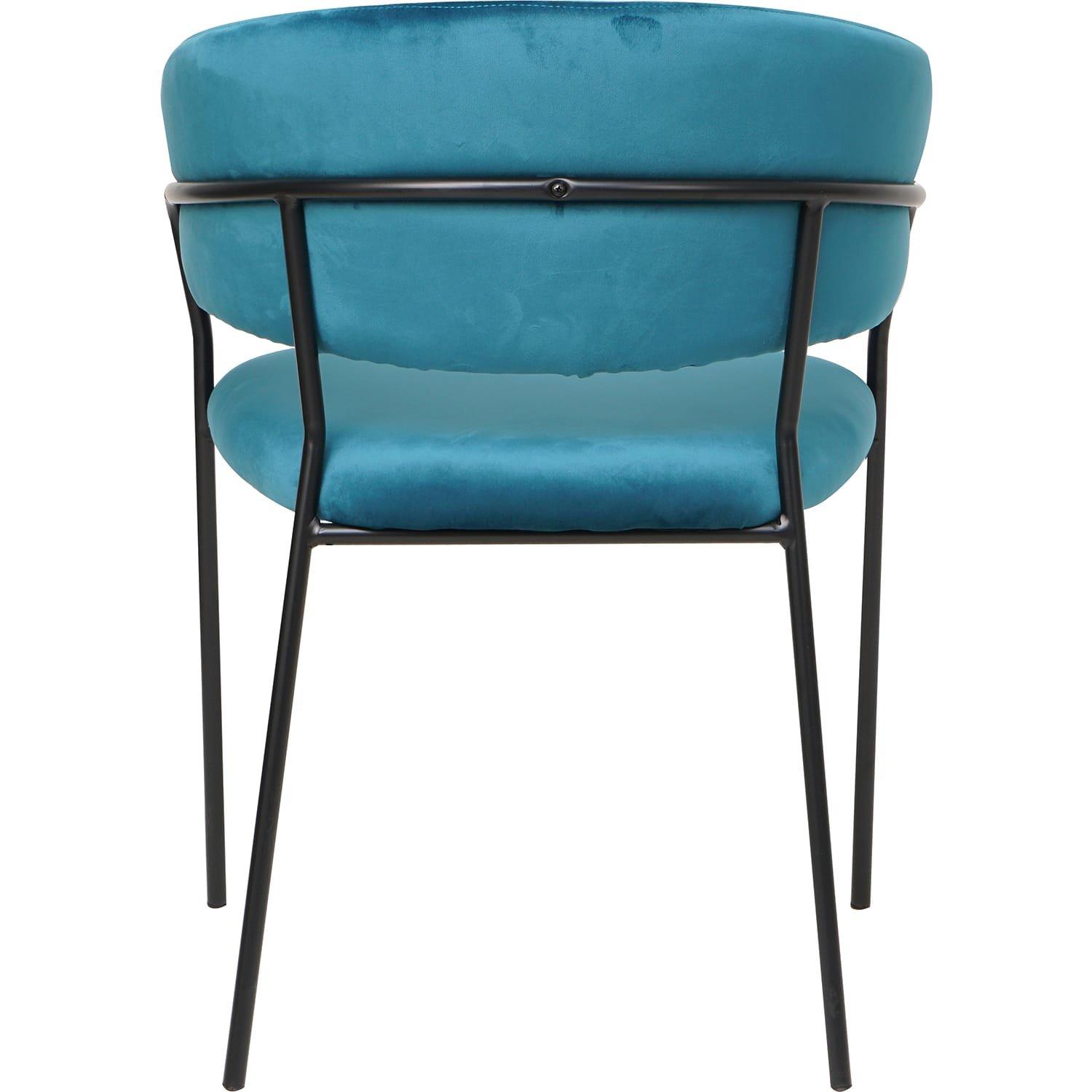 mutoni Chaise velours turquoise noir  