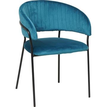 Chaise velours turquoise noir