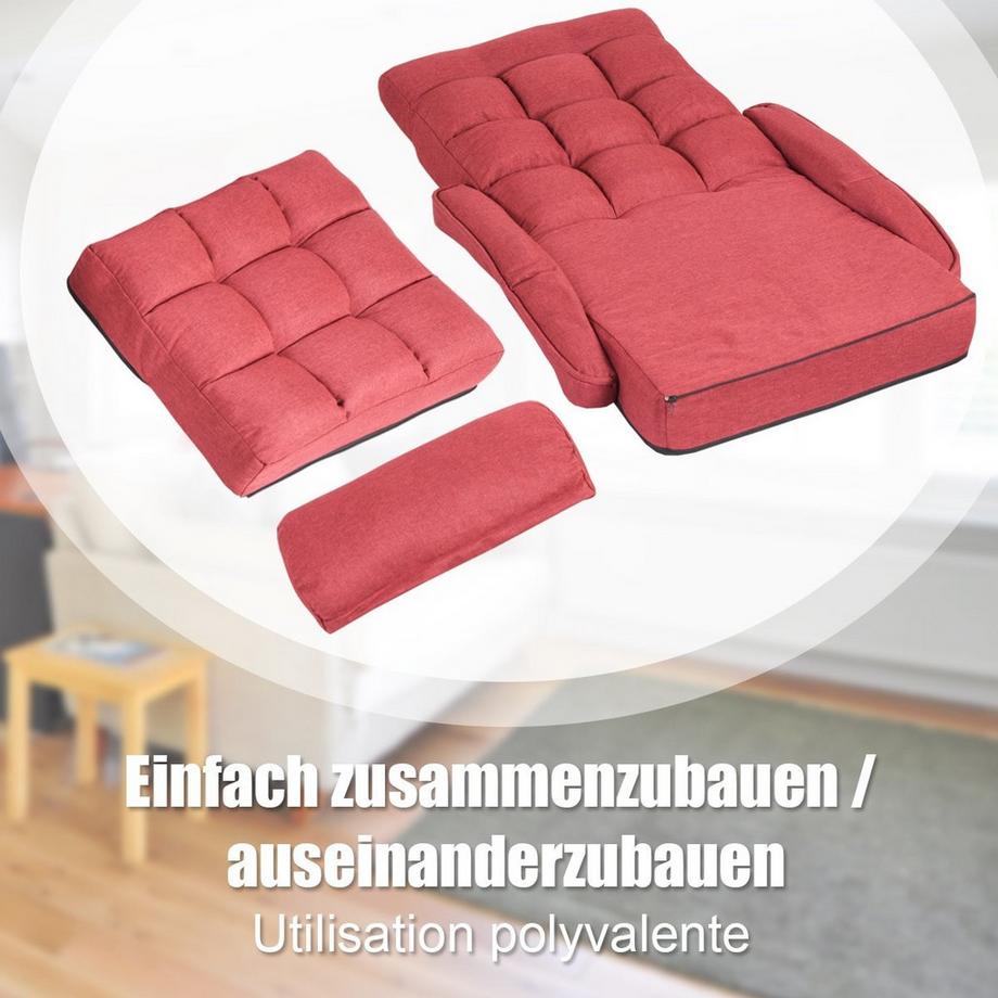 Northix Verstellbares Schlafsofa mit Armlehnen  