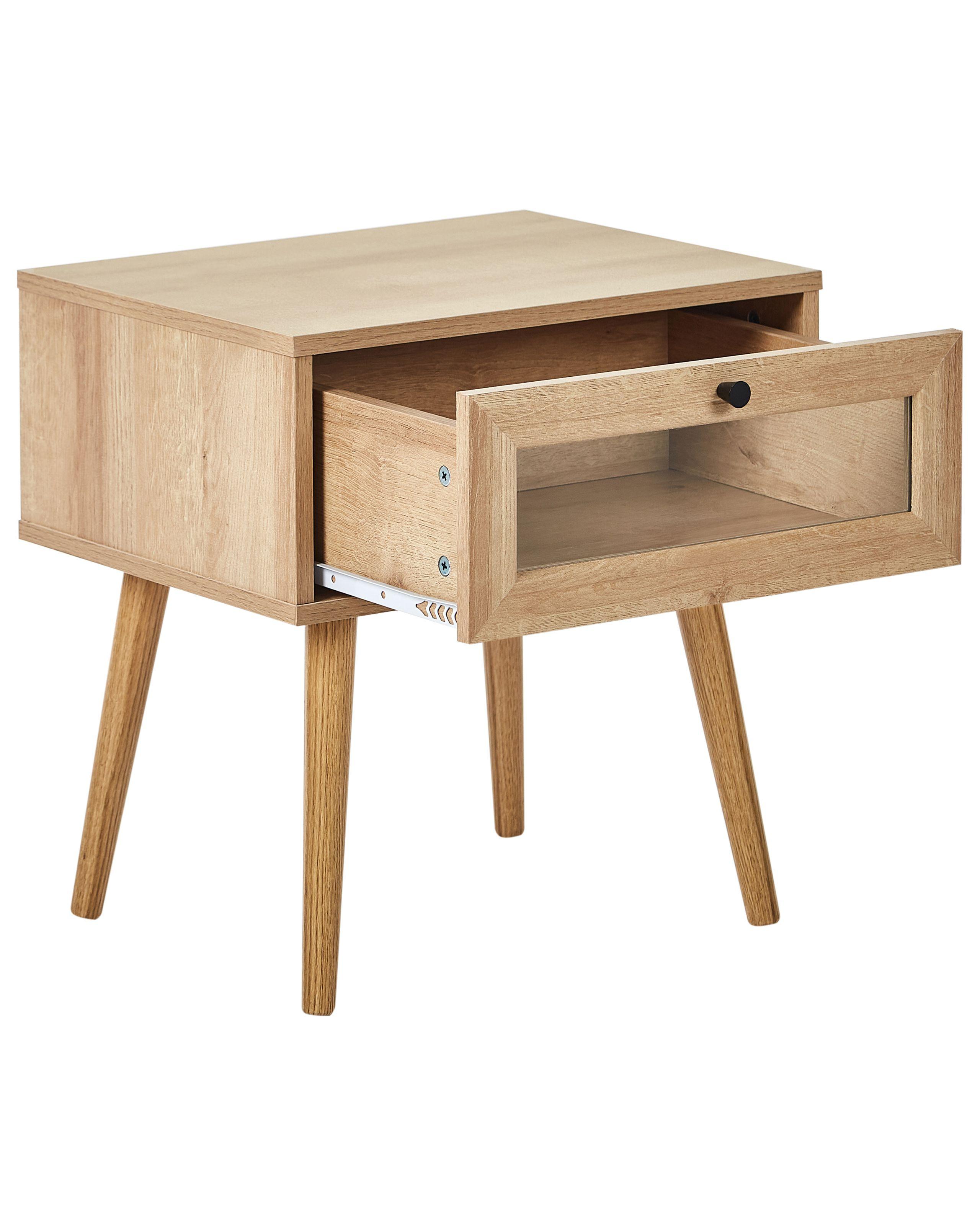 Beliani Comodino 1 cassetto en Pannello di fibre (LDF) Minimalista ALBANY  