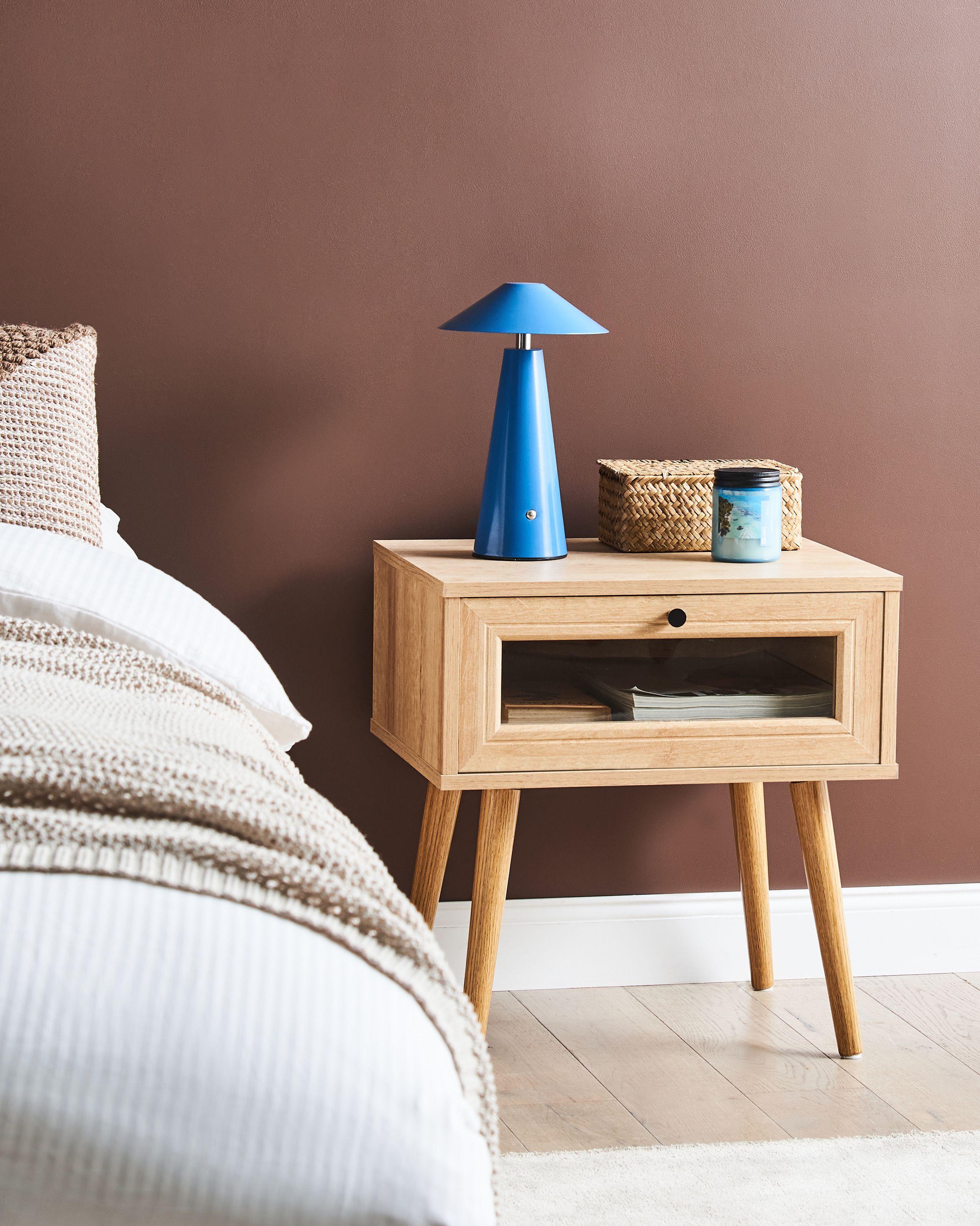 Beliani Comodino 1 cassetto en Pannello di fibre (LDF) Minimalista ALBANY  