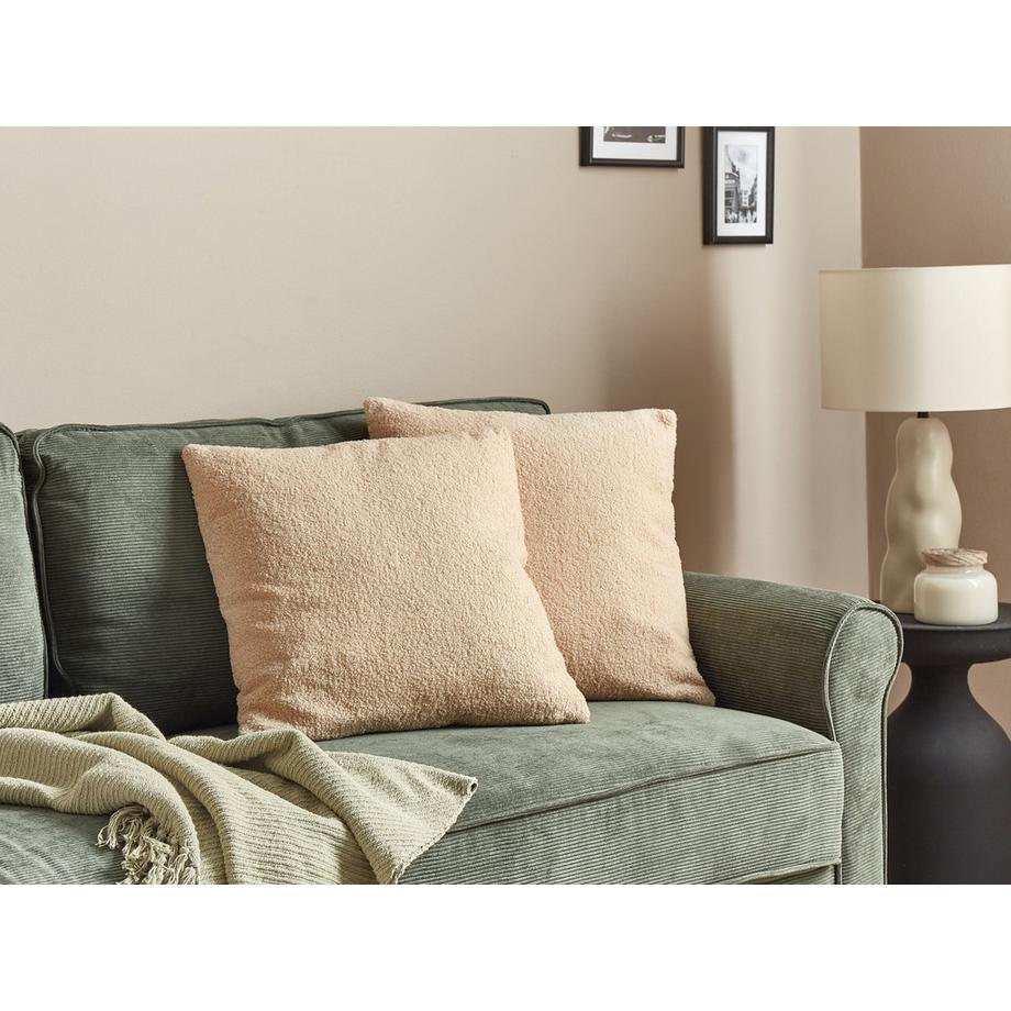 Beliani Dekokissen 2er Set aus Bouclé Klassisch LEUZEA  