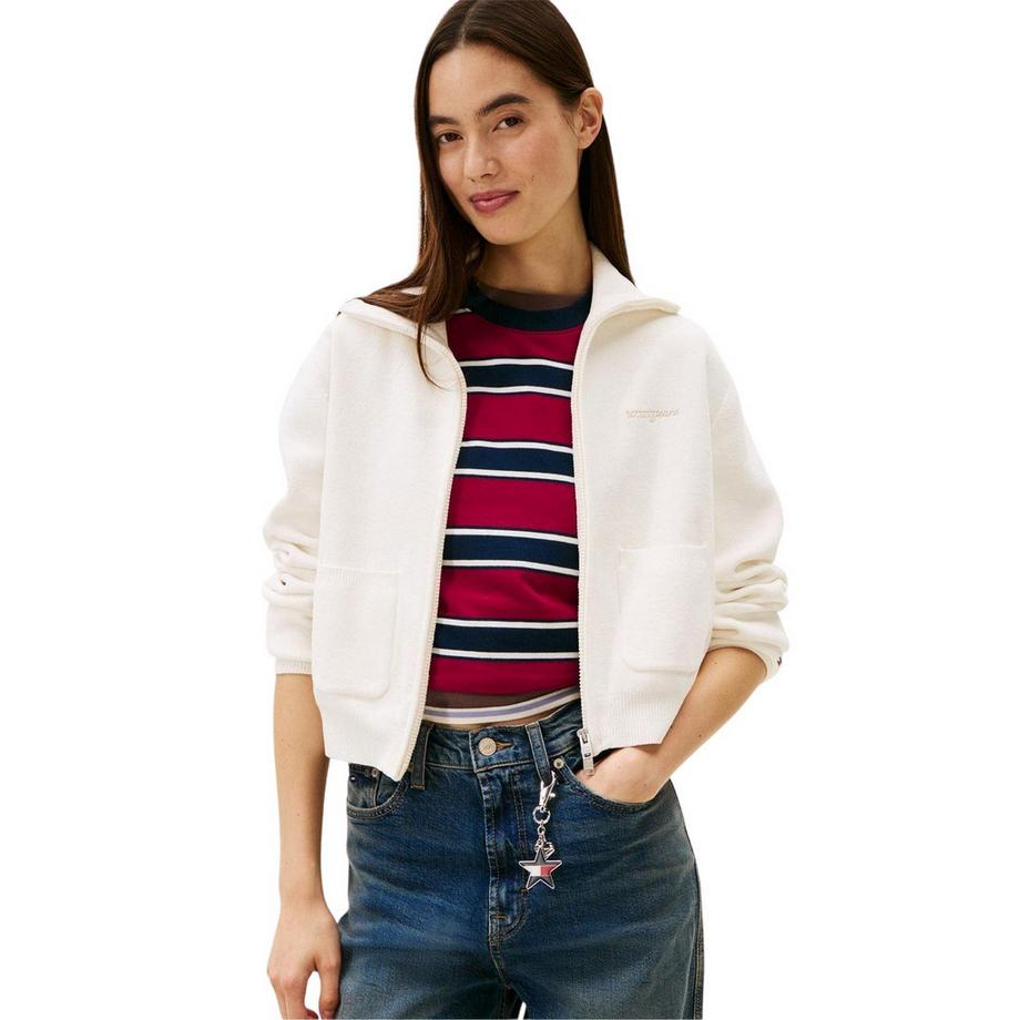 TOMMY JEANS Kurz Geschnittene Strickjacke  