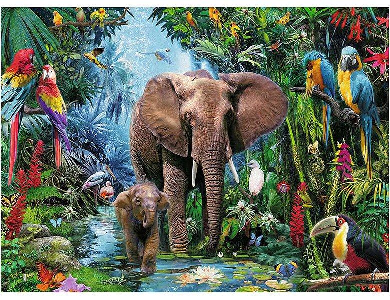 Ravensburger  Puzzle Dschungel-Elefanten (150XXL) 