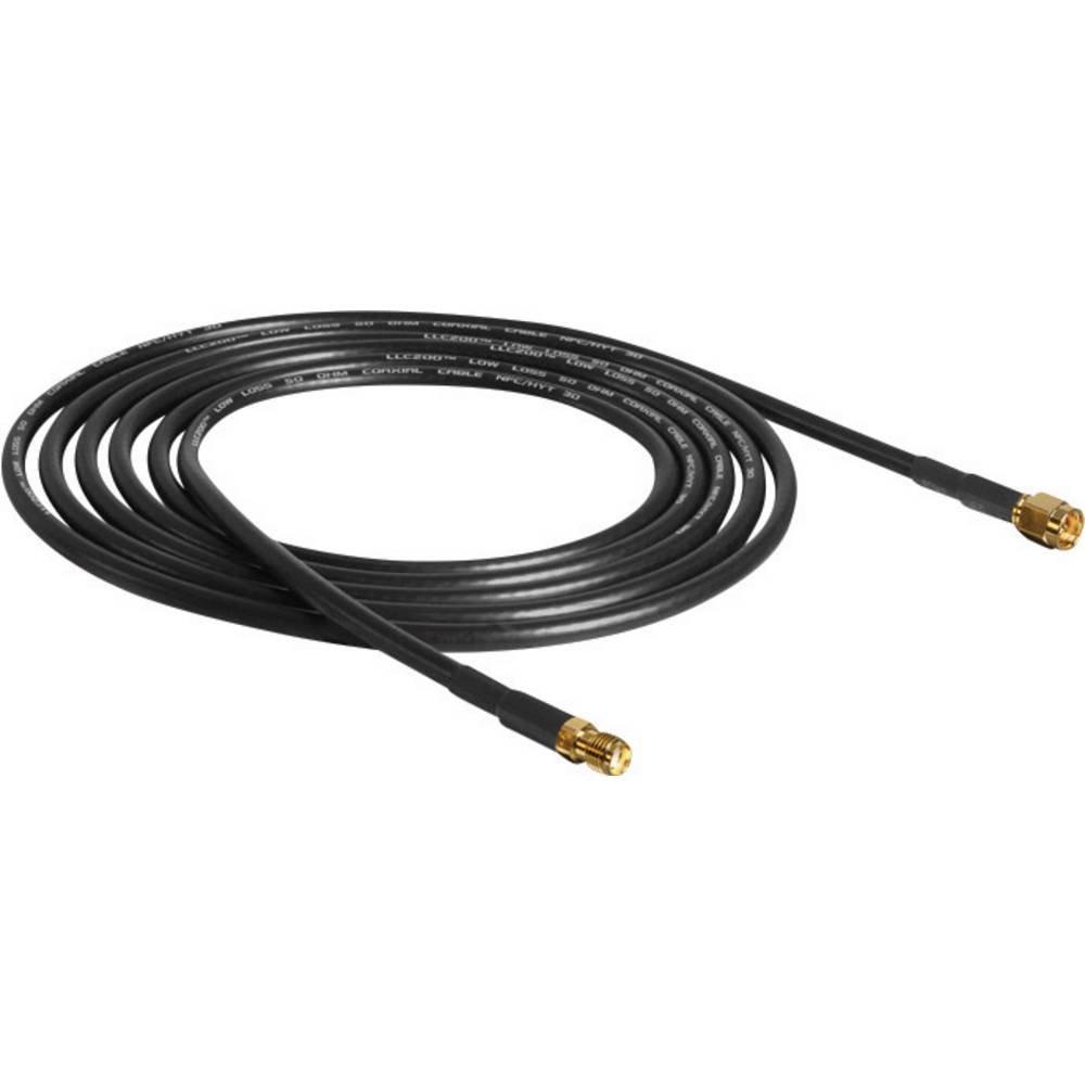 DeLock  Antenna WLAN Prolunga [1x Spina SMA - 1x Presa SMA] 10.00 m Nero contatti connettore dorati 