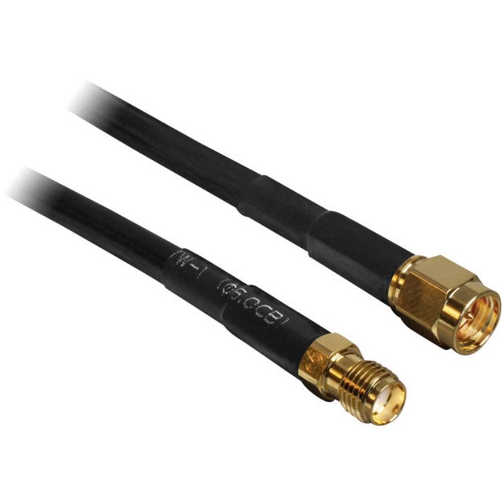 DeLock  Antenna WLAN Prolunga [1x Spina SMA - 1x Presa SMA] 10.00 m Nero contatti connettore dorati 