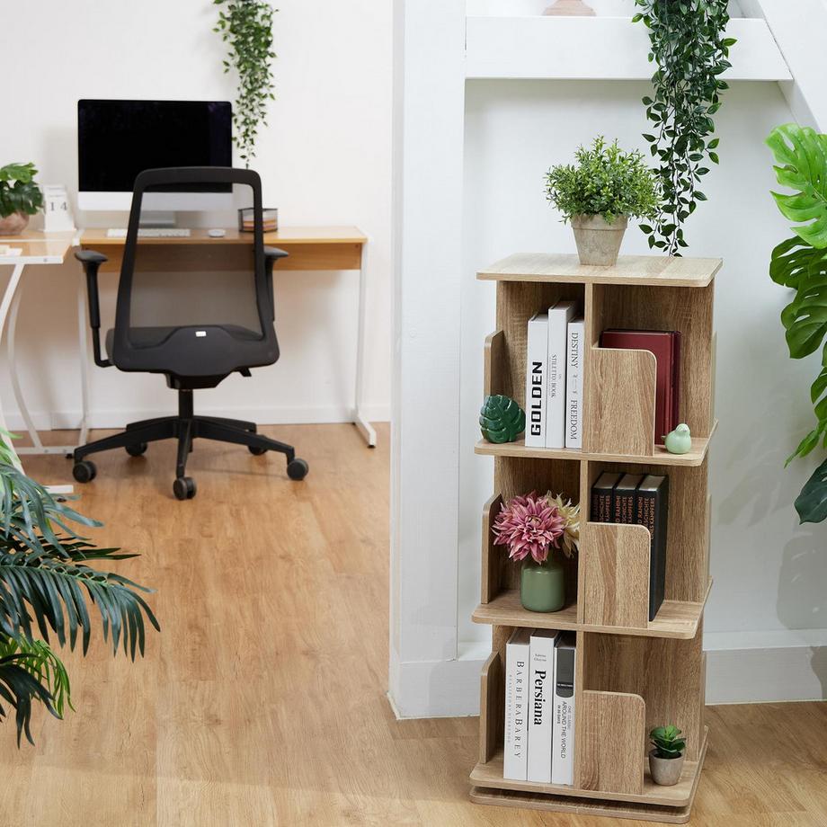 Northix Bibliothèque d'angle aspect bois  