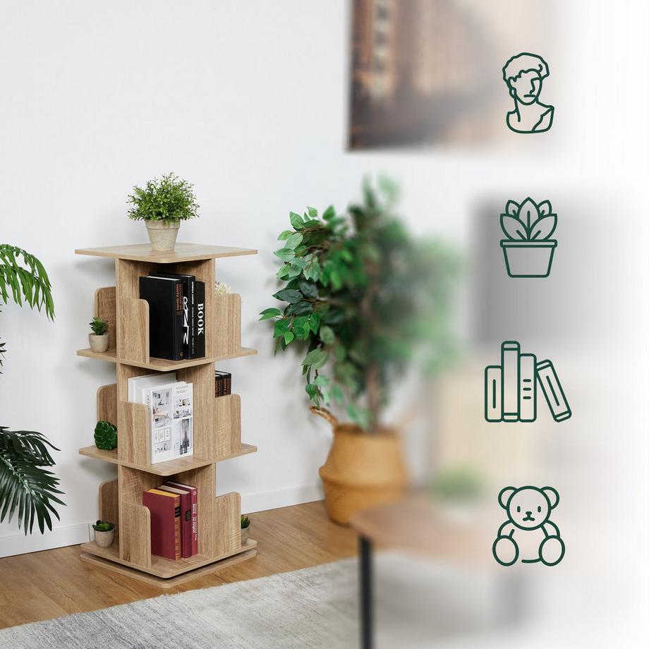 Northix Bibliothèque d'angle aspect bois  