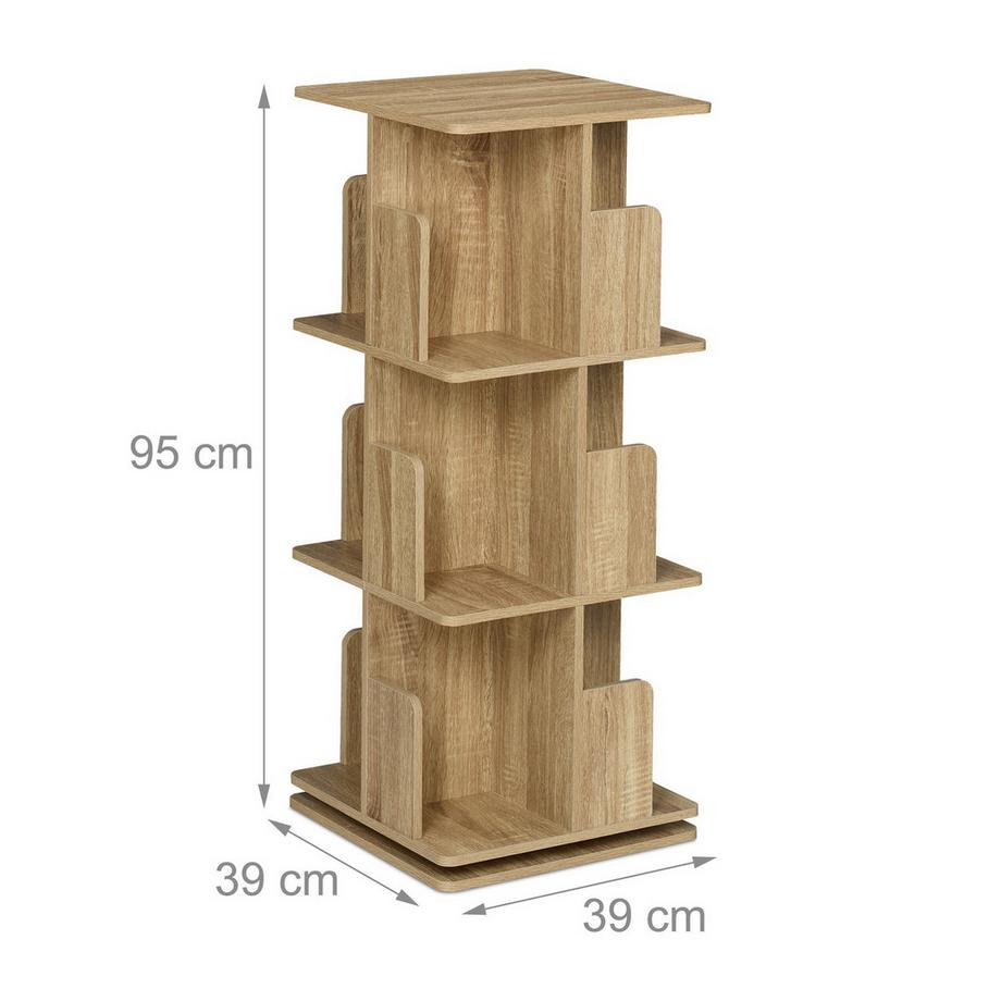 Northix Bibliothèque d'angle aspect bois  