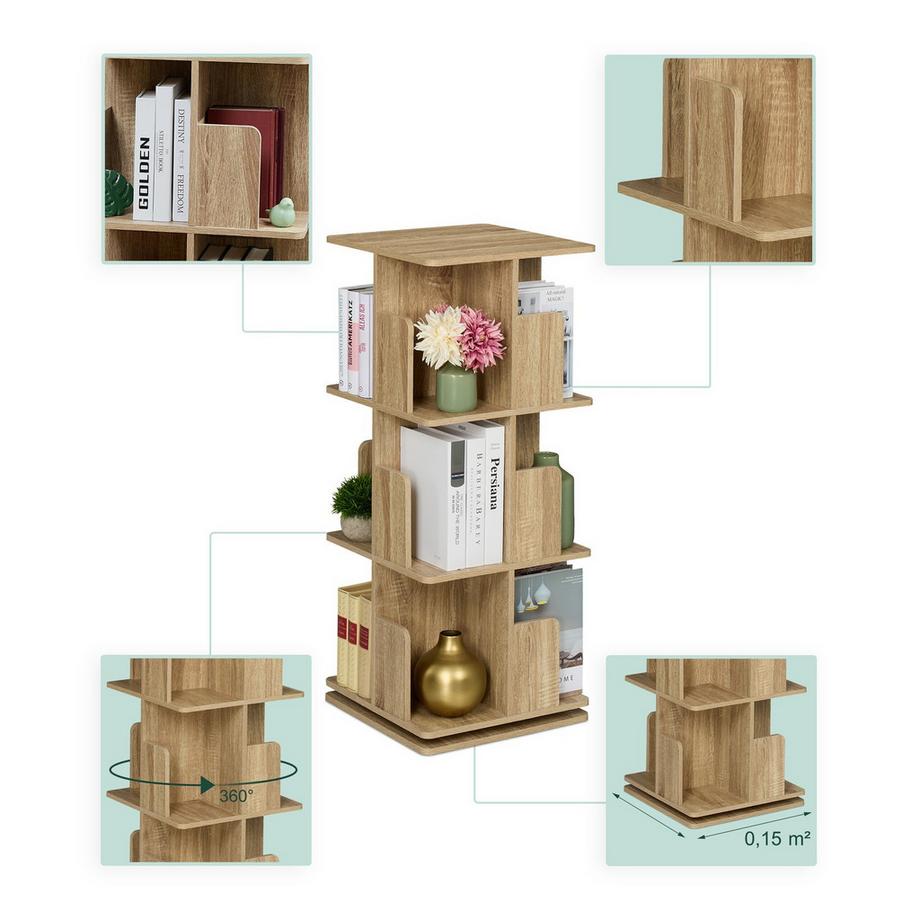 Northix Bibliothèque d'angle aspect bois  