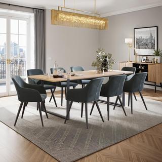 Tectake Stuhl Marilyn Samtoptik-schwarze Stuhlbeine  