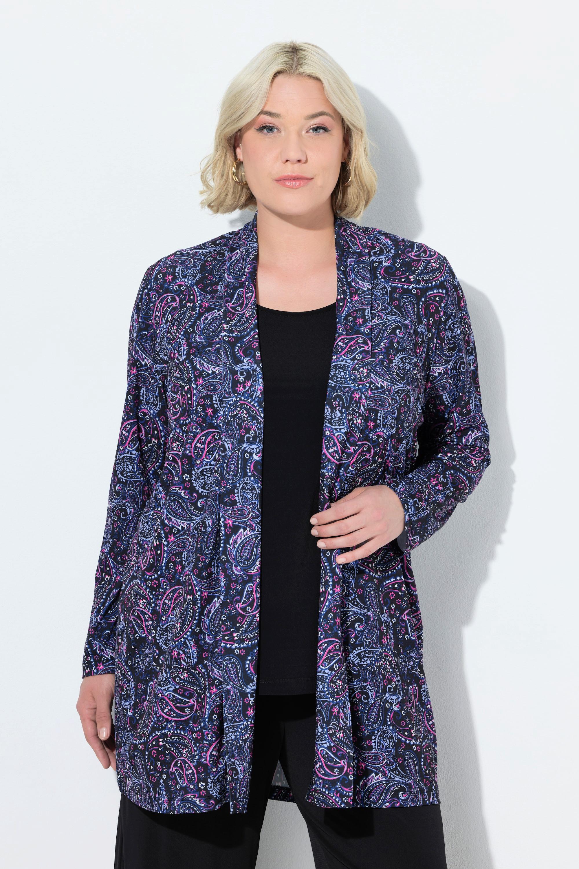 Ulla Popken Jerseyjacke Schalkragen Langarm  