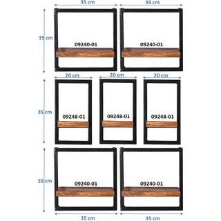 mutoni Étagère murale Havana naturel 75x25x115 (7 pièces)  