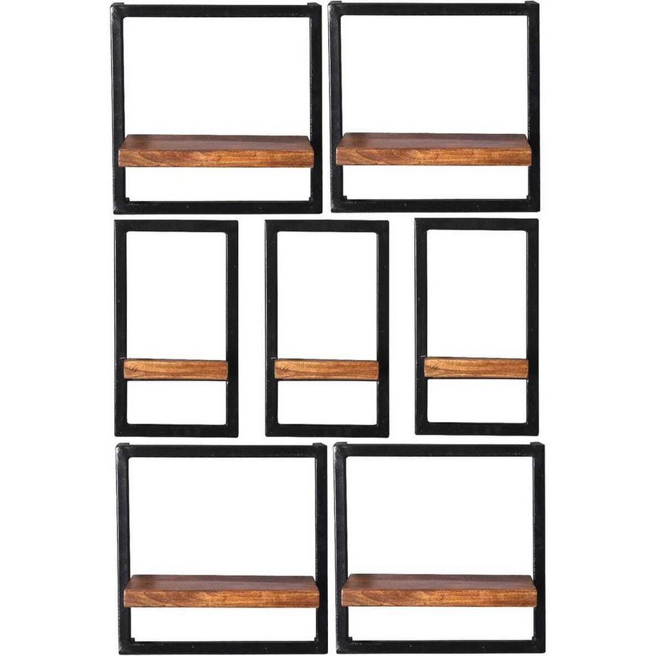 mutoni Wandregal Havanna natur 75x25x115 (7-tlg)  