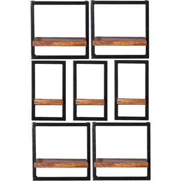 Étagère murale Havana naturel 75x25x115 (7 pièces)