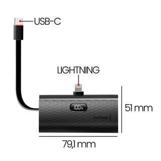 Forcell  Caricabatterie esterno 5000mAh connettori Lightning e USB-C 20W 