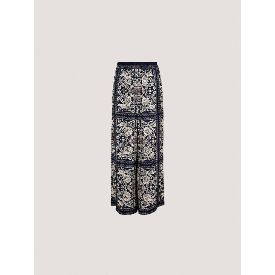 Scarf Print Flare Trousers
