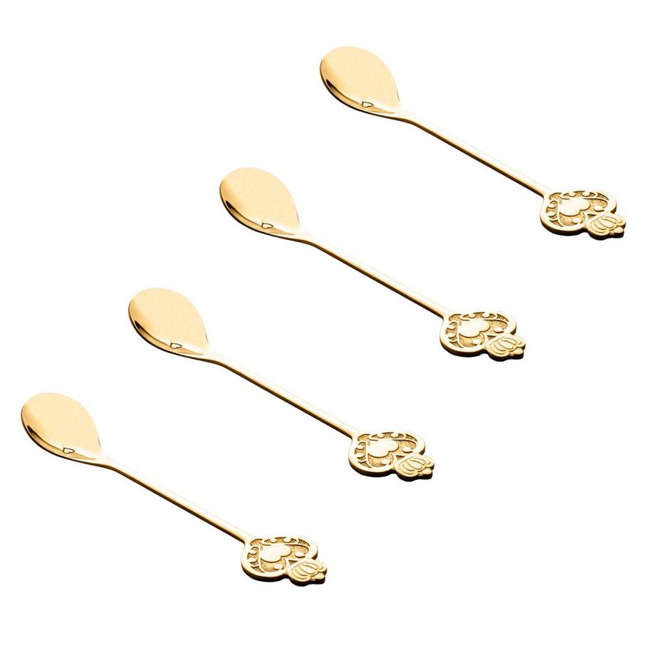 Bon Gourmet  Set aus 4 goldenen Schlüssellöffeln 