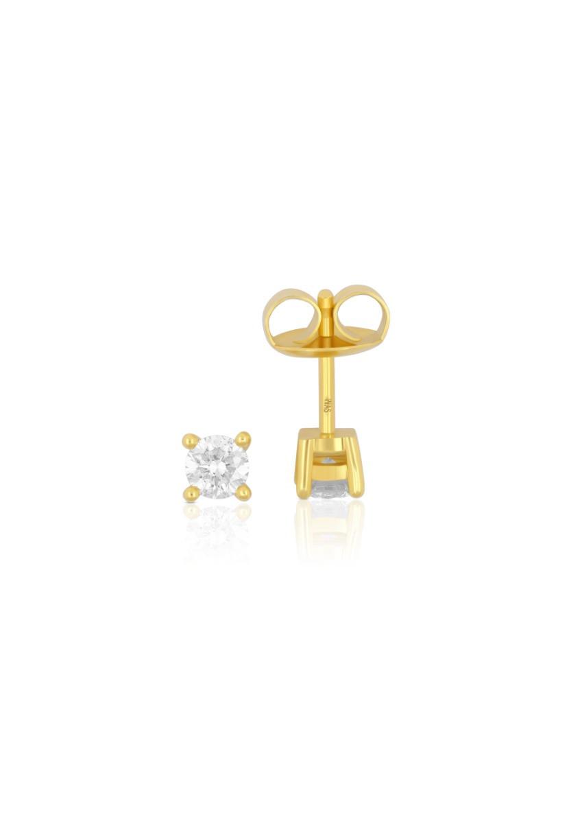 MUAU Schmuck  Solitär Ohrstecker 4-Griff-Fassung Gelbgold 750 Brillanten 0.50ct. 5.5mm 