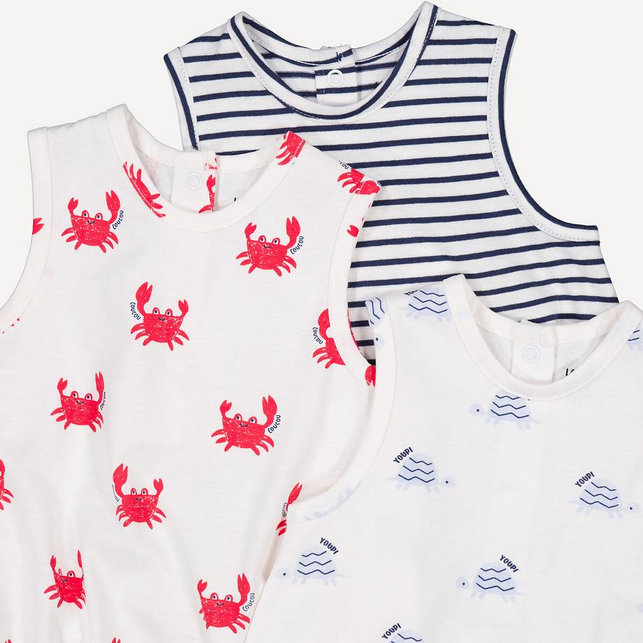 La Redoute Collections  Lot de 3 barboteuses 
