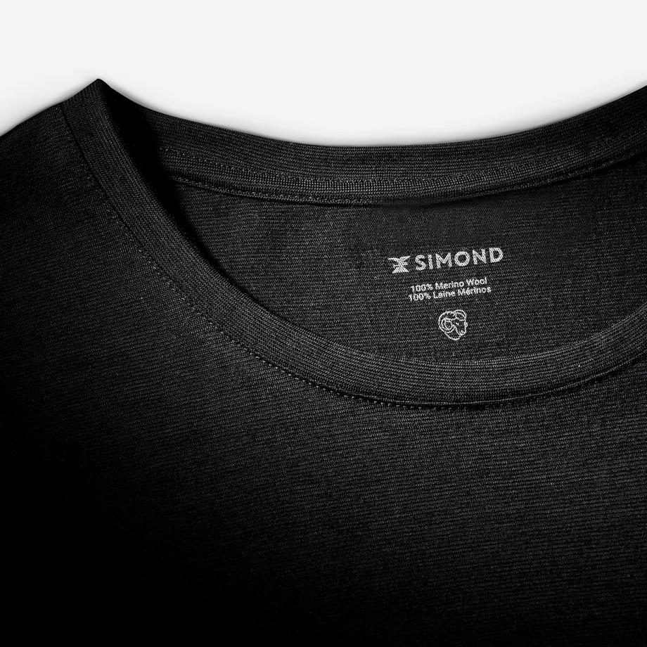 SIMOND  Kurzarm T-Shirt  Merinowolle - 100 % Merino Schwarz 