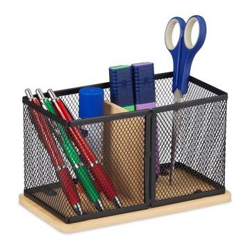 Portapenne in bambù e rete