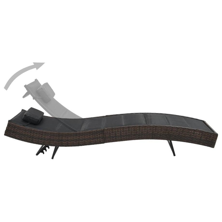 VidaXL Chaise longue rotin synthétique  