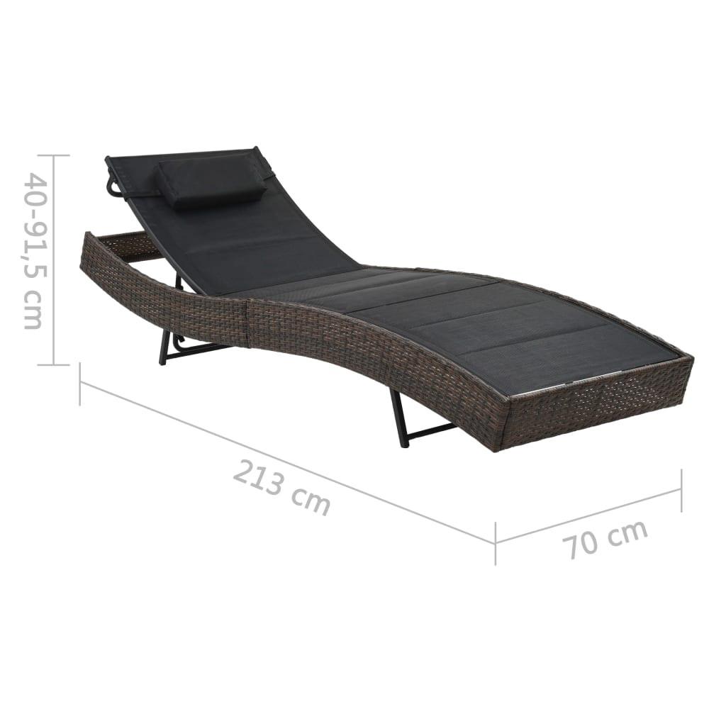 VidaXL Chaise longue rotin synthétique  