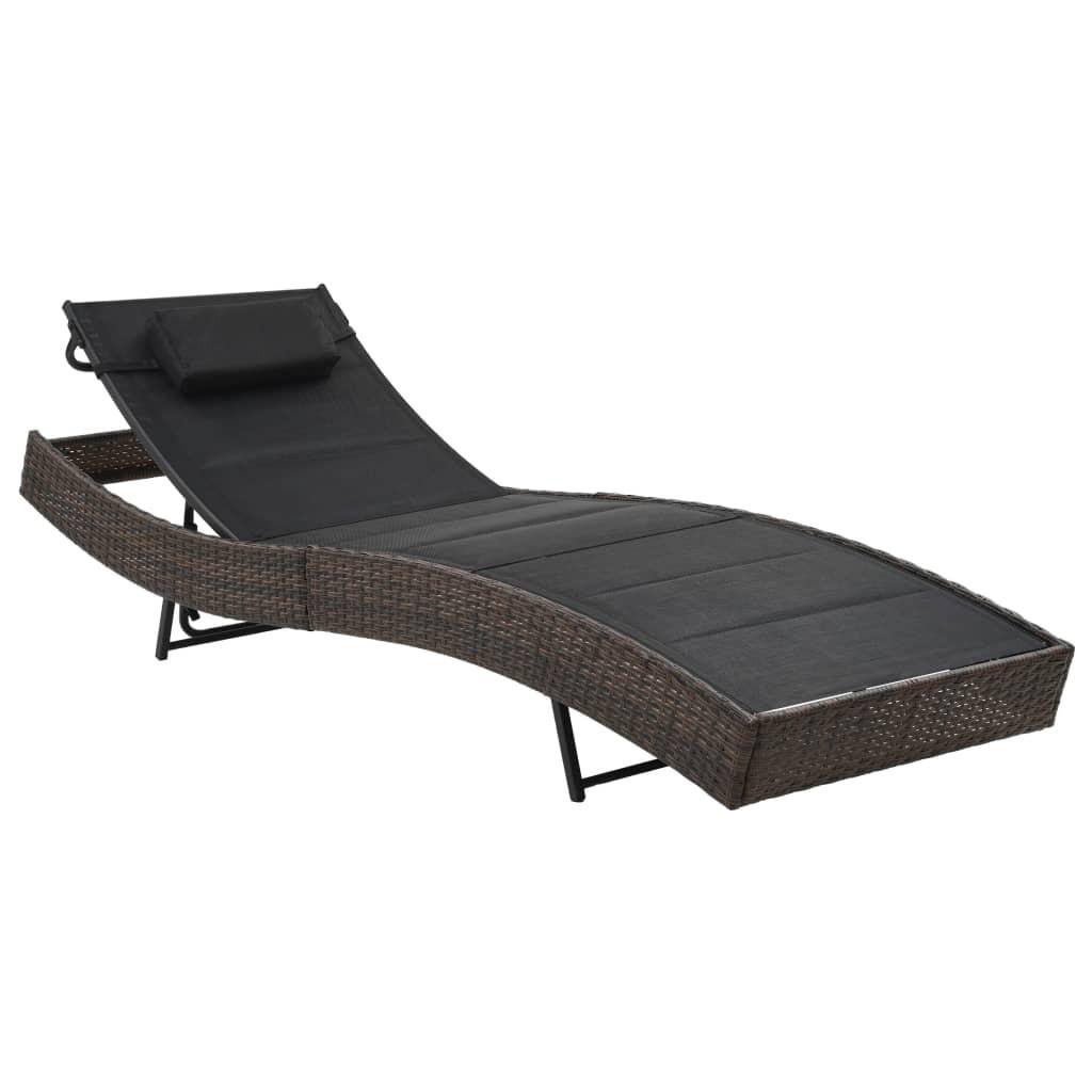 VidaXL Chaise longue rotin synthétique  