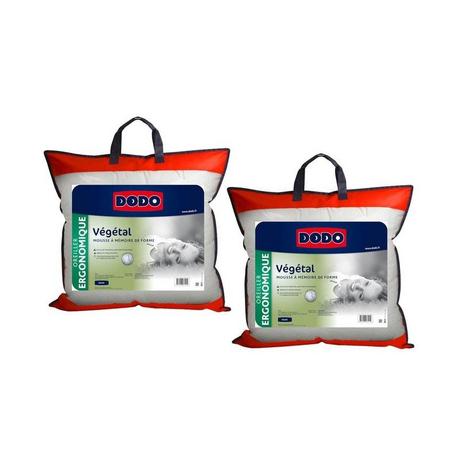 DODO Vegetal Oreiller Ergonomique Visco Lot de 2  