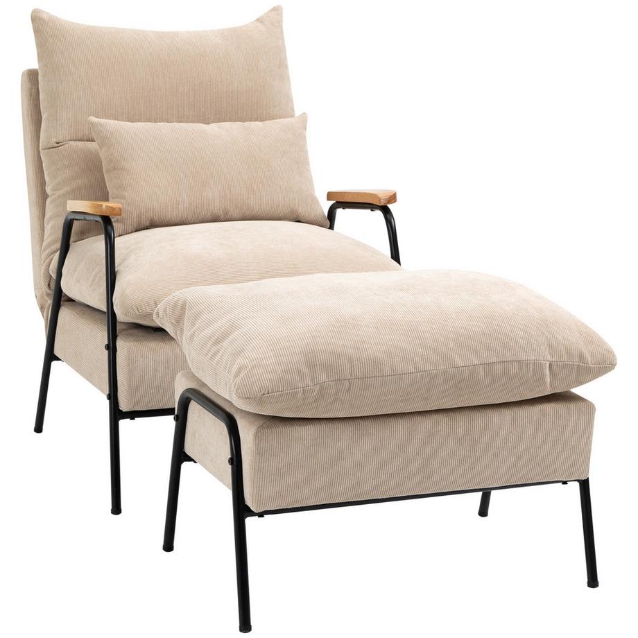 Fauteuil relaxant avec tabouret