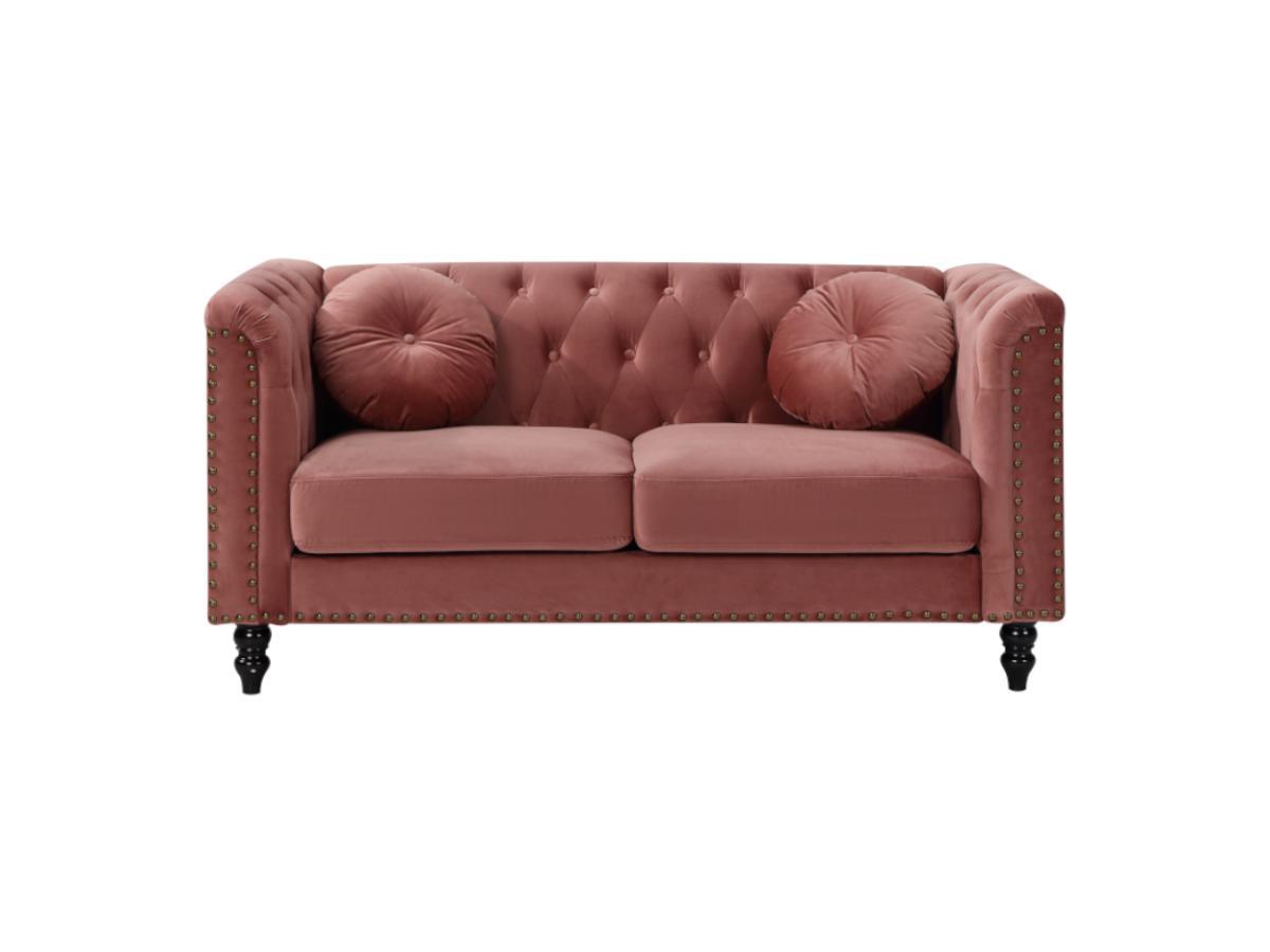 Vente-unique 2SitzerSofa TURNER Samt Altrosa  