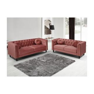 Vente-unique 2SitzerSofa TURNER Samt Altrosa  