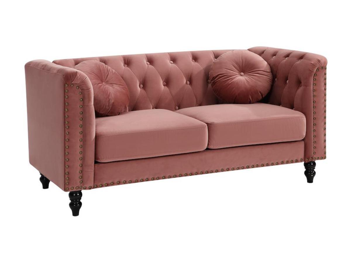 Vente-unique 2SitzerSofa TURNER Samt Altrosa  