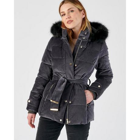 Damart  Parka en velours lisse. 