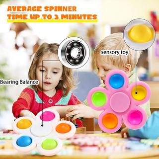 Activity-board  Lot de 10 Pop Fidget Spinner Push Bubble Pop Simple Fidget Toy for Children Adults, Easter Party Gifts Gift Bag Filler Sensory Fidget Set 