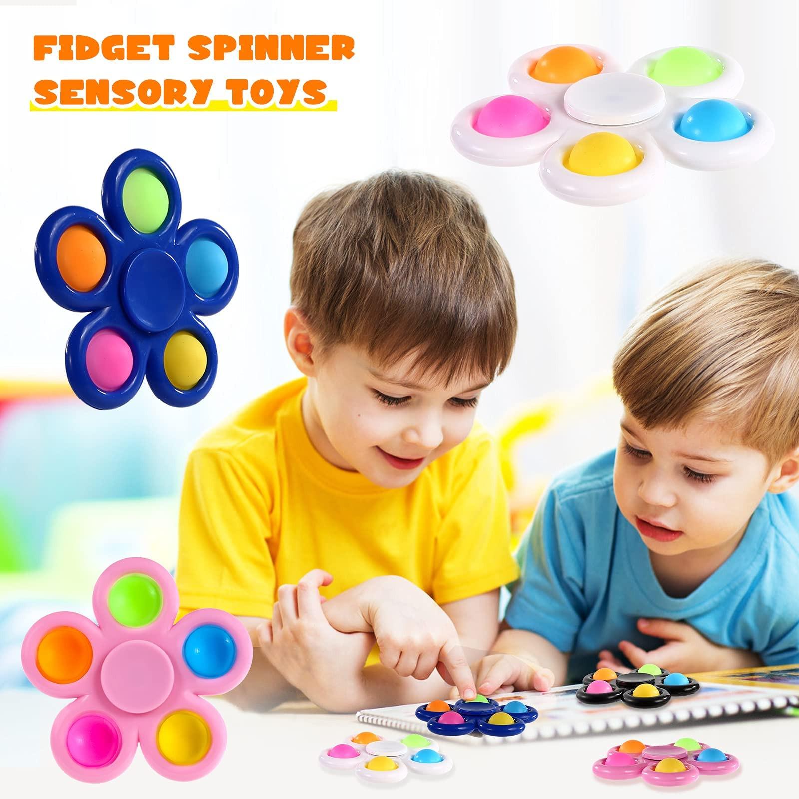 Activity-board  Lot de 10 Pop Fidget Spinner Push Bubble Pop Simple Fidget Toy for Children Adults, Easter Party Gifts Gift Bag Filler Sensory Fidget Set 