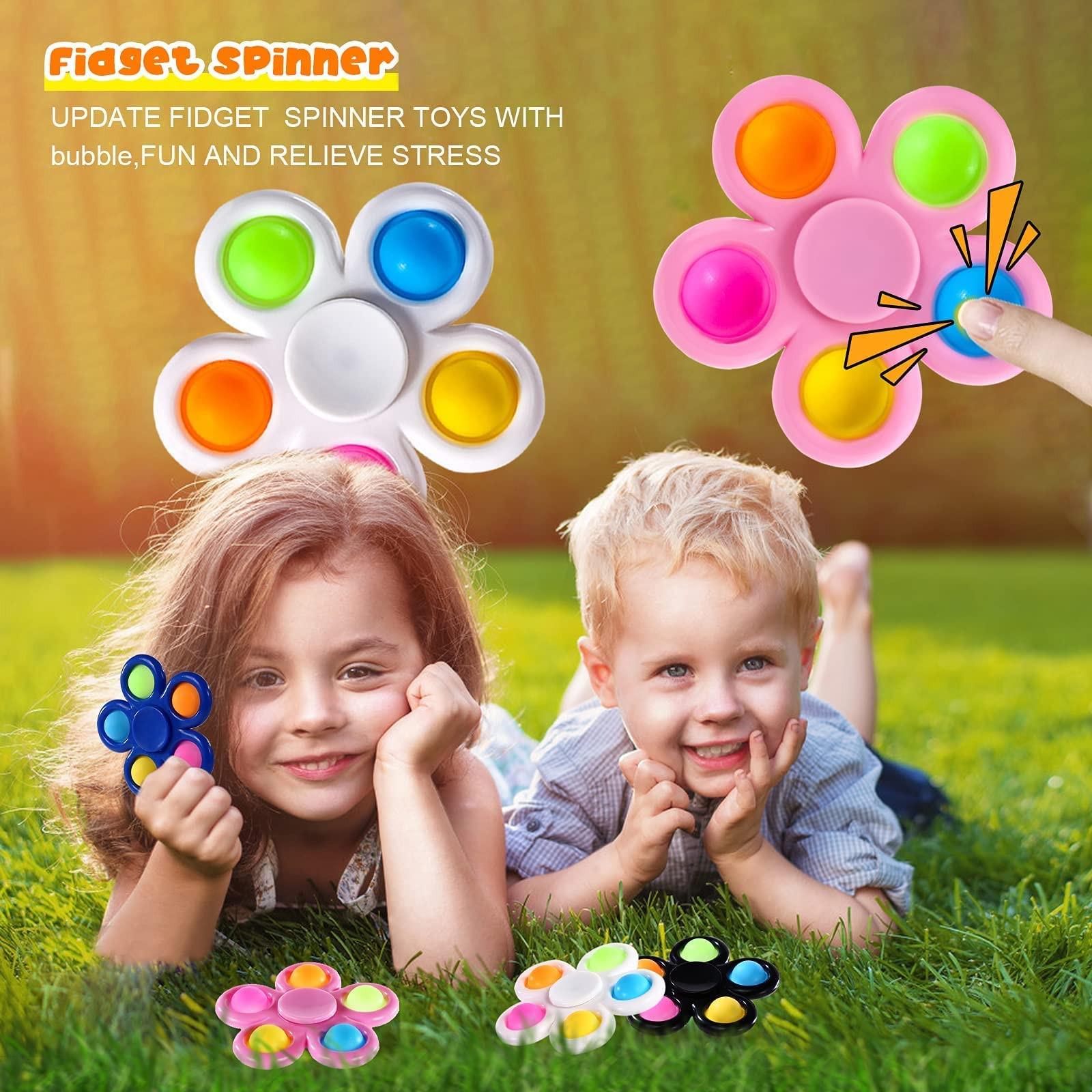 Activity-board  Lot de 10 Pop Fidget Spinner Push Bubble Pop Simple Fidget Toy for Children Adults, Easter Party Gifts Gift Bag Filler Sensory Fidget Set 