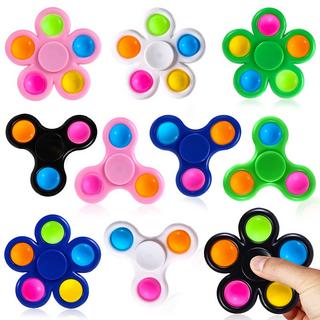 Activity-board  Lot de 10 Pop Fidget Spinner Push Bubble Pop Simple Fidget Toy for Children Adults, Easter Party Gifts Gift Bag Filler Sensory Fidget Set 