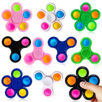 Lot de 10 Pop Fidget Spinner Push Bubble Pop Simple Fidget Toy for Children Adults, Easter Party Gifts Gift Bag Filler Sensory Fidget Set