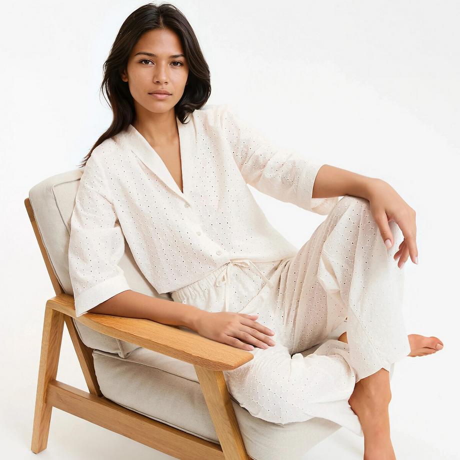 La Redoute Collections Pyjama mit englischer Stickerei  
