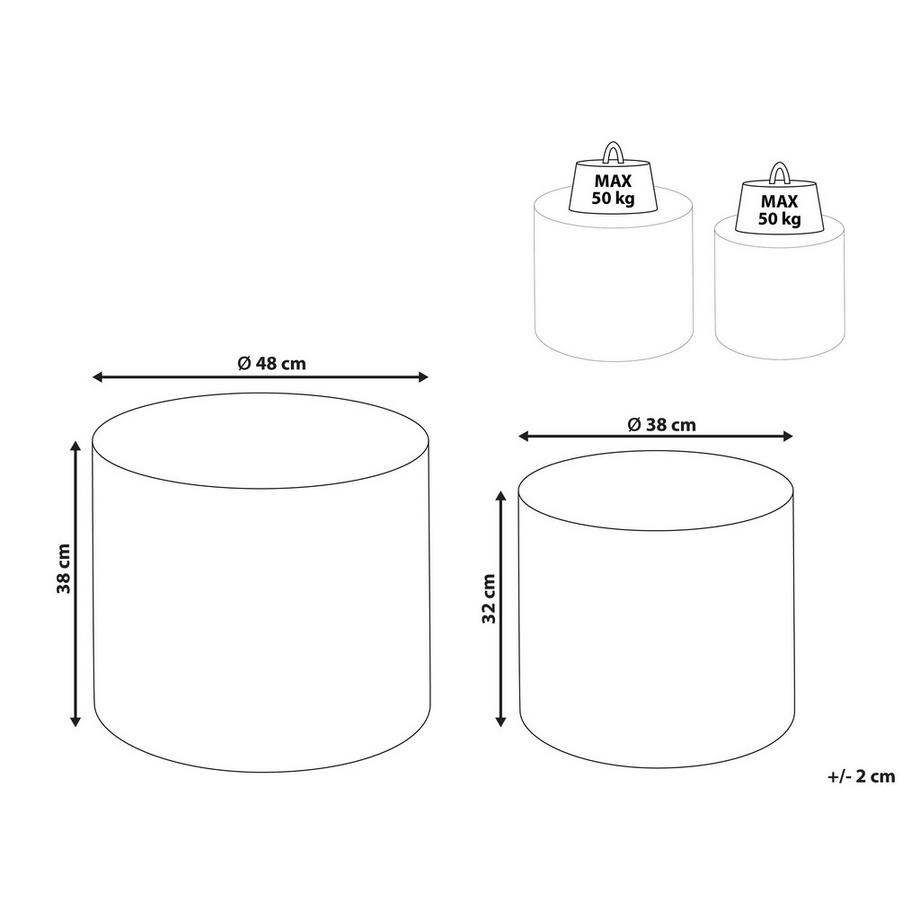 Beliani Lot de 2 tables basses en MDF  MANTI  