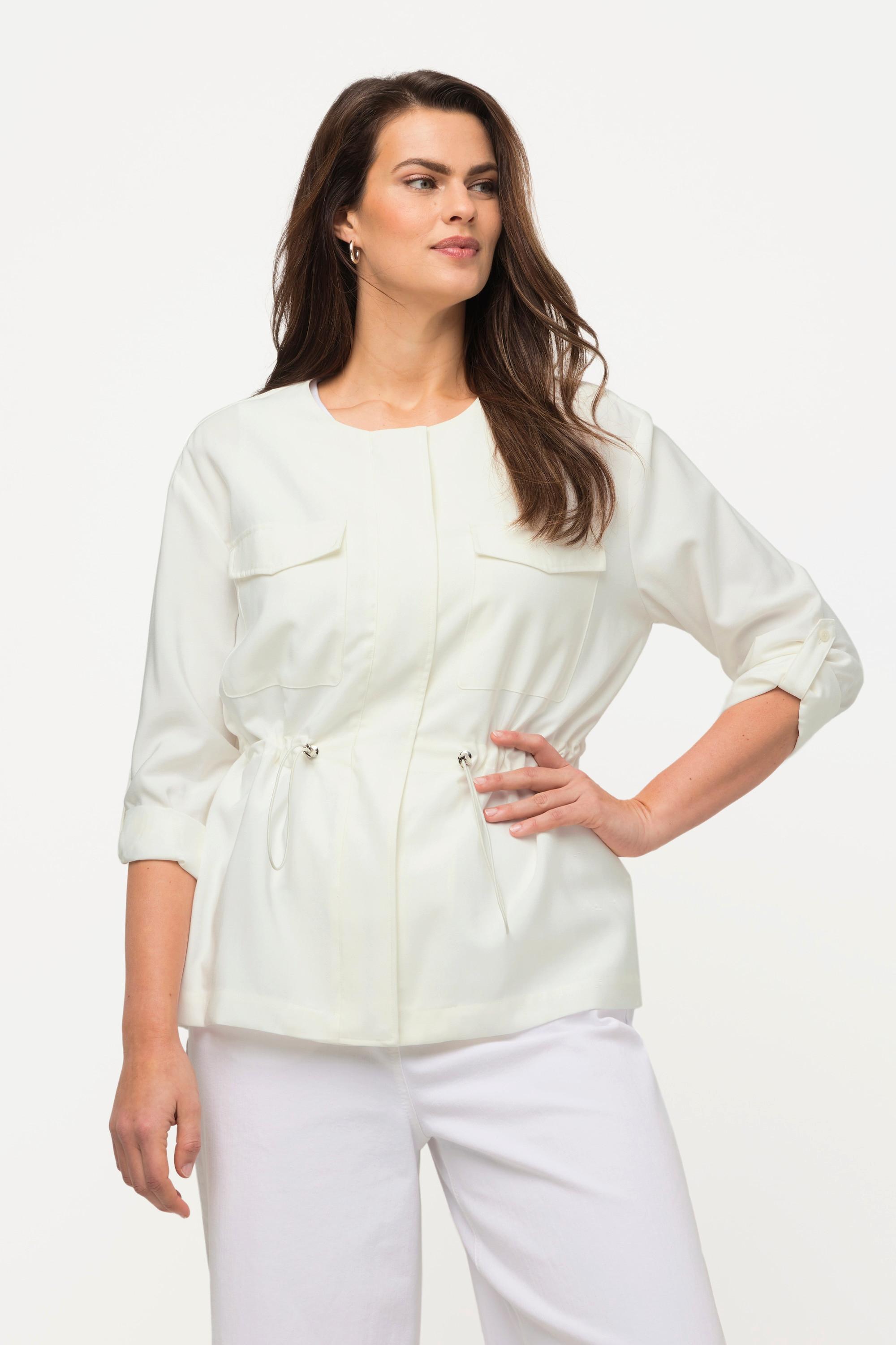 Ulla Popken Giacca Coulisse Girocollo Maniche 3/4  